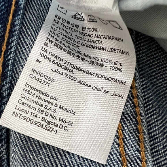 H&M distressed dark indigo denim mini skirt - Picture 6 of 7